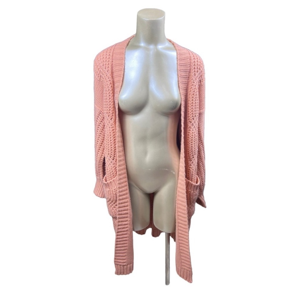 Lulus Cozy  peach pink chunky Oversized Cable Knit  long sleeve sweater small